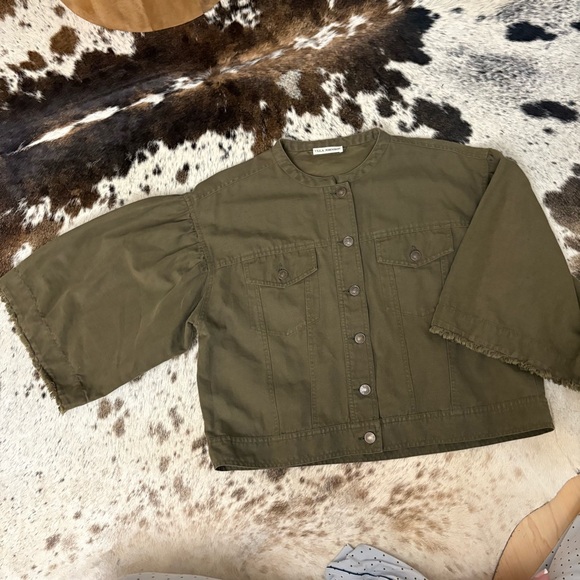 ULLA JOHNSON‎ Kloe Jacket in Olive Military Size 10 - Picture 4 of 12